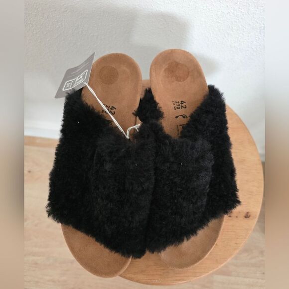 Papillio By Birkenstock Namica Teddy Sherpa Slip-on Sandals Size 11 - Picture 3 of 8